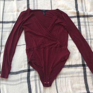 Burgundy body suit